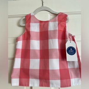 NWT CPC (Classic Prep Childrenswear) Beautiful Coral Gingham Top Size 7